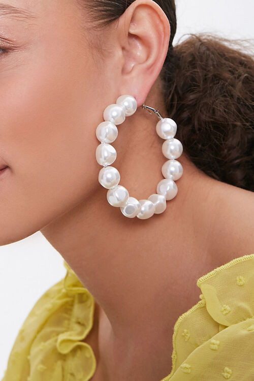Faux Pearl Hoop Earrings | Forever 21 (US)