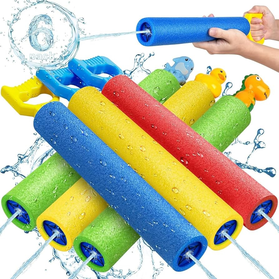 LQYoyz Water Gun, 6 Pack Super Water Soaker Blaster Squirt Guns 40 Ft Water Shooter Swimming Pool... | Amazon (US)