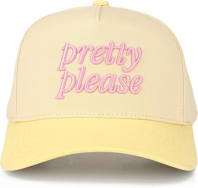 ScarvesMe Women Pretty Please Letter Embroidered Letter Two Tone Trucker Hat Baseball Cap | Amazon (US)