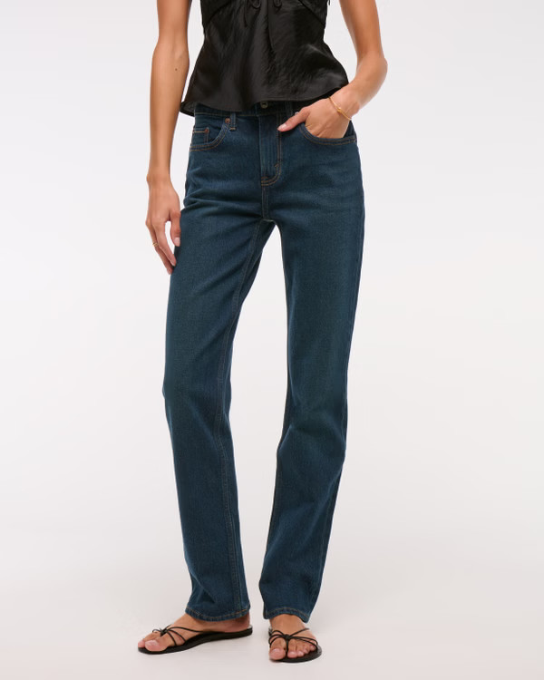 Women's Mid Rise 90s Straight Jean | Women's Bottoms | Abercrombie.com | Abercrombie & Fitch (US)