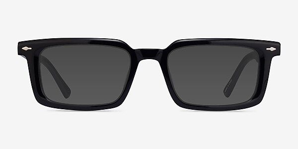 Riley - Rectangle Black Frame Prescription Sunglasses | Eyebuydirect | EyeBuyDirect.com
