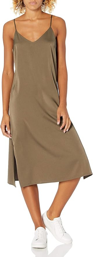 The Drop Women's Ana Silky V-Neck Midi Slip Dress | Amazon (US)