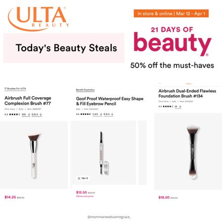 Ulta deals! Today only! 

#LTKunder50 #LTKSeasonal #LTKstyletip