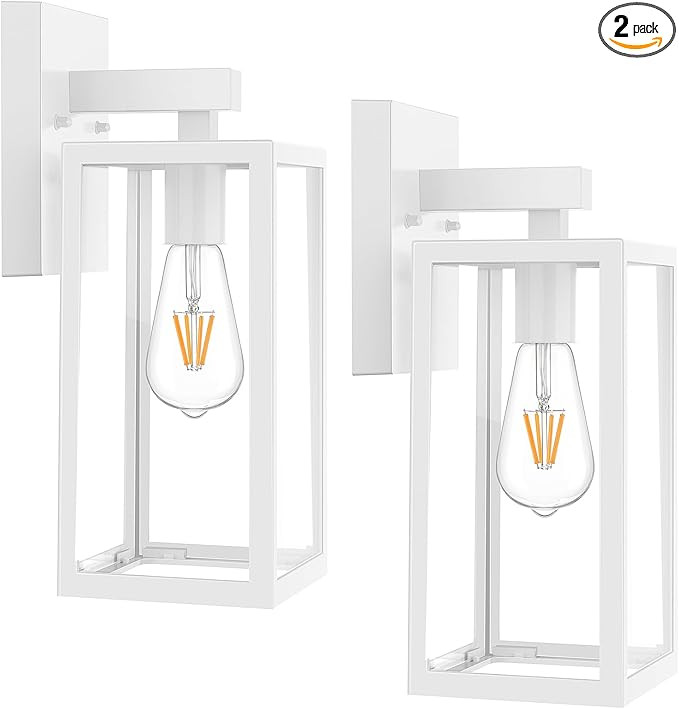 MAXvolador Outdoor Wall Sconce, Exterior Waterproof Lantern Light Fixtures, White Porch Light Tou... | Amazon (US)