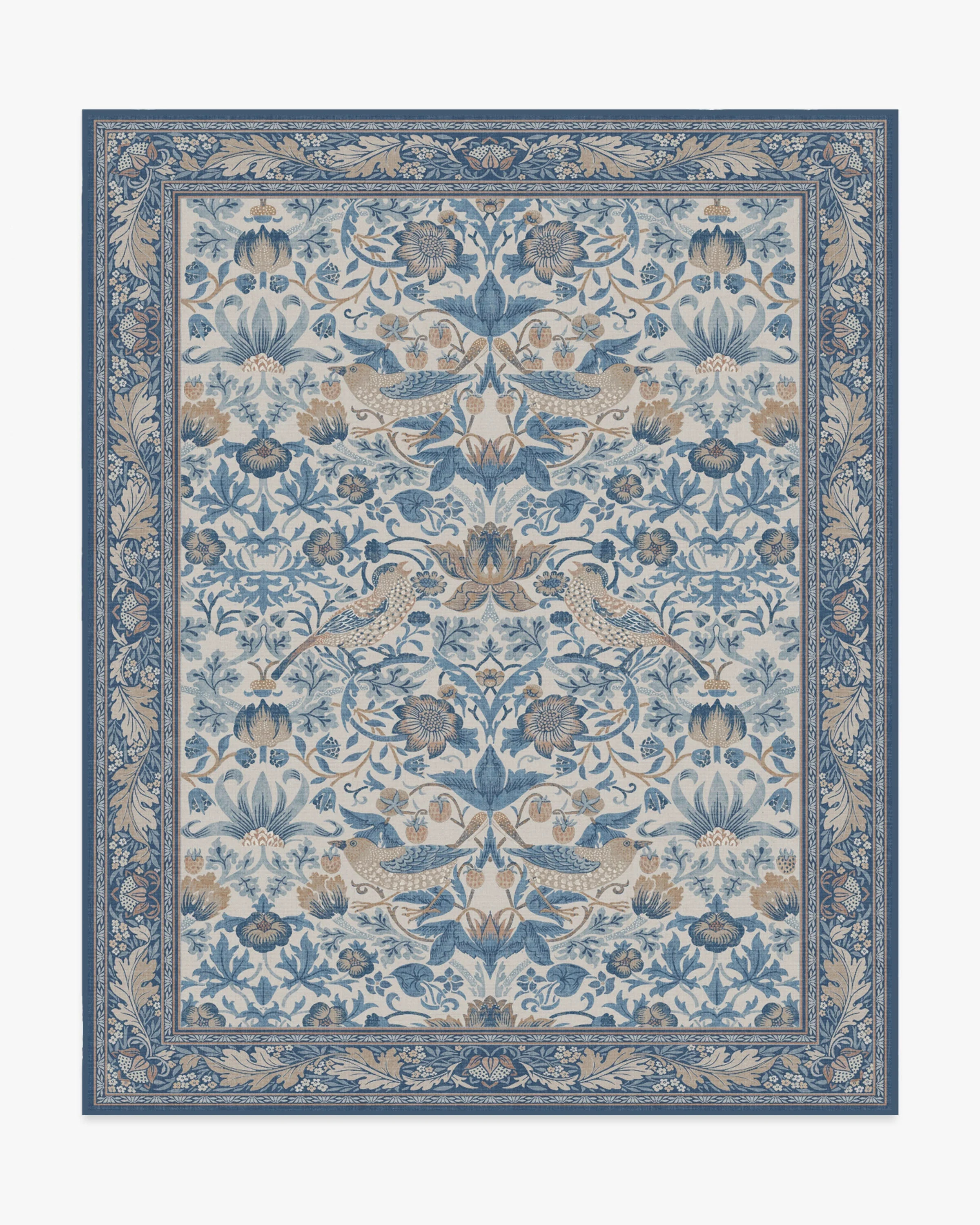 Strawberry Thief Indigo & Ivory Rug | Ruggable
