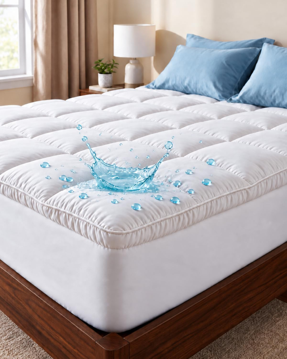 Beckham Hotel Collection Queen Size Mattress Pad (Extra Padded) & Protector Hybrid - Quilted Pillow Top Mattress Cover - Thick, Plush, Fitted Mattress Topper for Bed | Amazon (US)