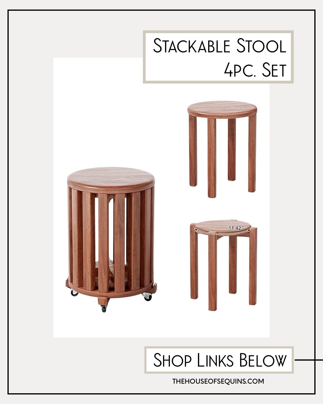 Space saving stackable stool set, small space living, apartment hacks