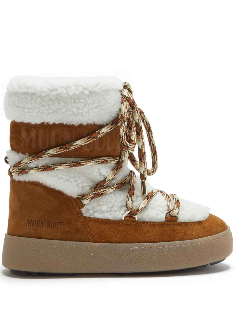 Moon Boot Ltrack Shearling Suede Boots - Farfetch | Farfetch Global