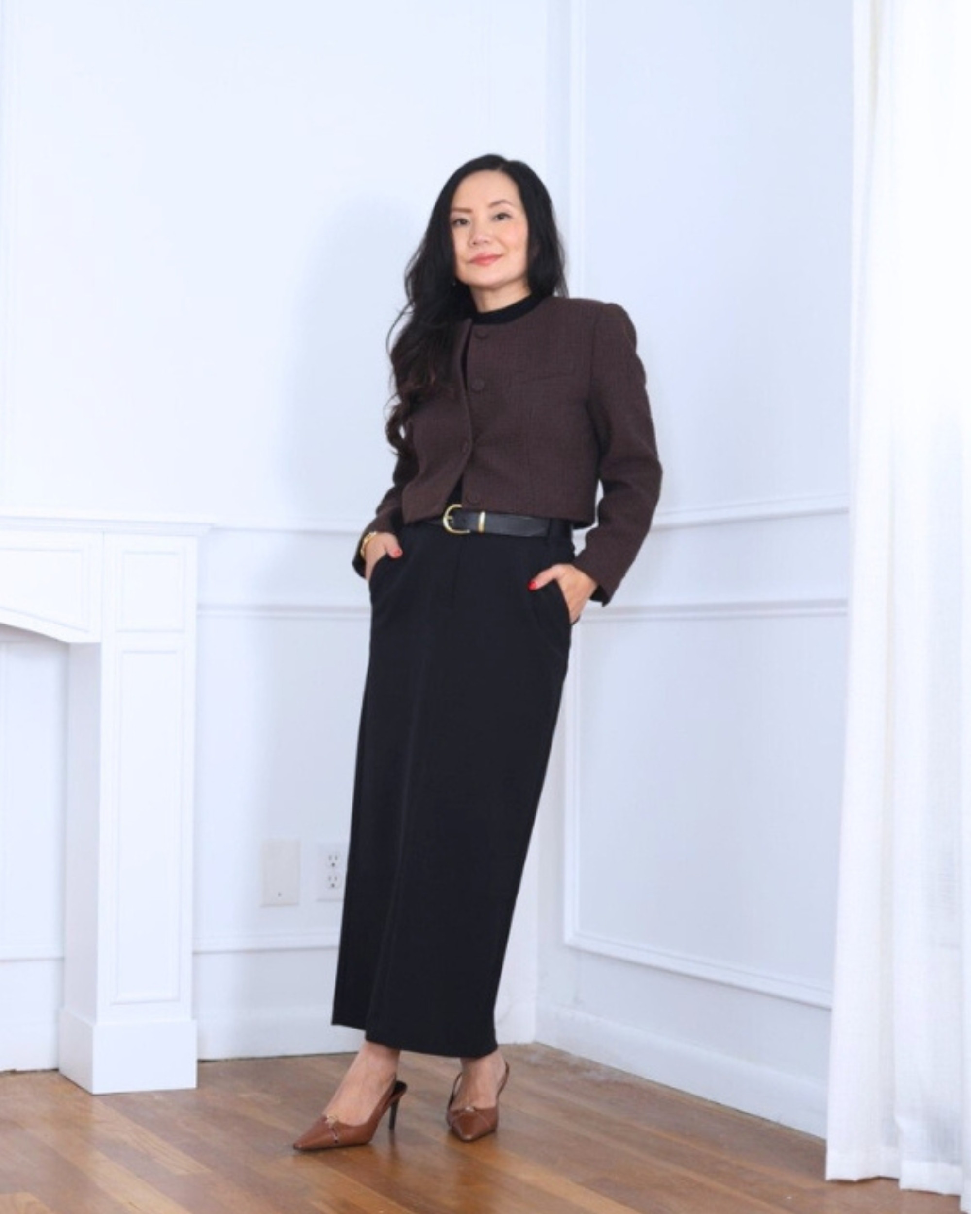 Classic with a modern twist — I’m wearing a tweed jacket from Aritzia, a mock neck top from Quince, and a maxi skirt from Express. A mix of timeless textures and feminine details that feels polished yet easy to wear. I’m 5’2, wearing size S.

#LTKStyleTip #LTKPetite #LTKOver40