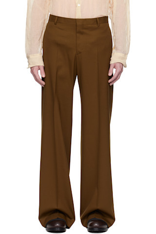 CMMN SWDN - SSENSE Exclusive Brown Otto Wide Leg Trousers | SSENSE
