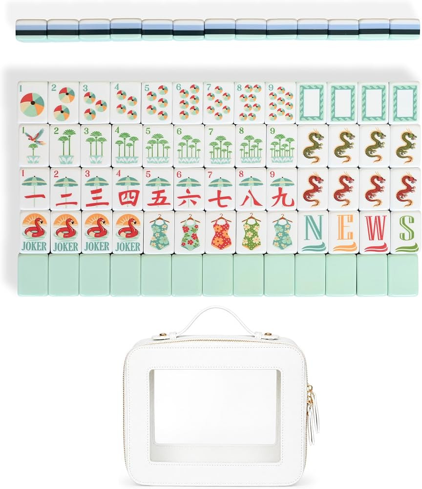 Sweet Jojo Designs Royal Palm Green Mahjong Tile Set Cute Pretty Mah Jongg Sets American 160 1.24... | Amazon (US)