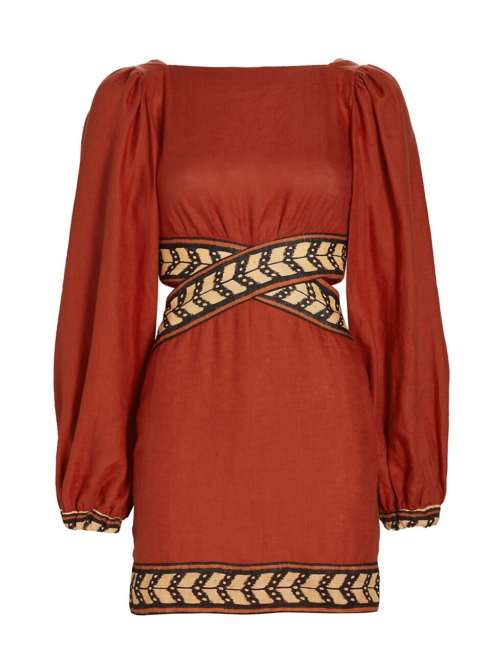 Johanna Ortiz Time Gone Cut-Out Linen Minidress | Saks Fifth Avenue