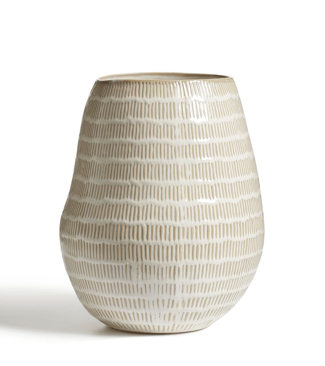 Medium Kinzig Textured Vase - Taupe | OKA US