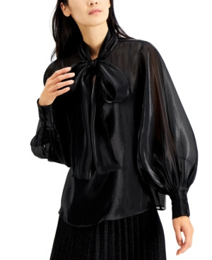 Alfani Organza Bow Blouse, Created for Macy's | Macys (US)