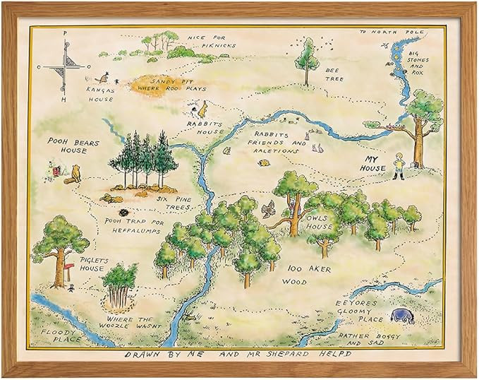 Winnie Pooh Nursery Decor FRAMED - LARGE 11X14 - Toddler Baby Room Wall Art - Little Boys Bedroom... | Amazon (US)