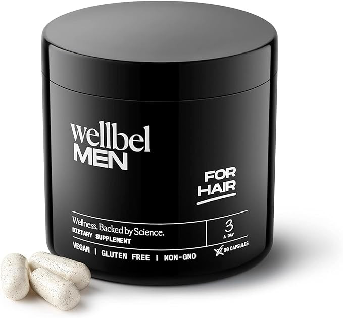 WELLBEL Men Clean Supplement for Hair, Skin, and Nails, Vegan, Gluten Free and Non GMO 90 Count | Amazon (US)