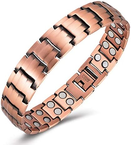 Amazon.com: Gioieiieria Men Copper Bracelet Magnetic Therapy Bracelet for Relieve Arthritis Pain ... | Amazon (US)