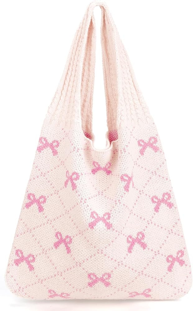 KPX Crochet Tote Bag, Beach Mesh Knitted Bag Large Aesthetic Shoulder Bag Handbags Hollow Hobo Ba... | Amazon (US)