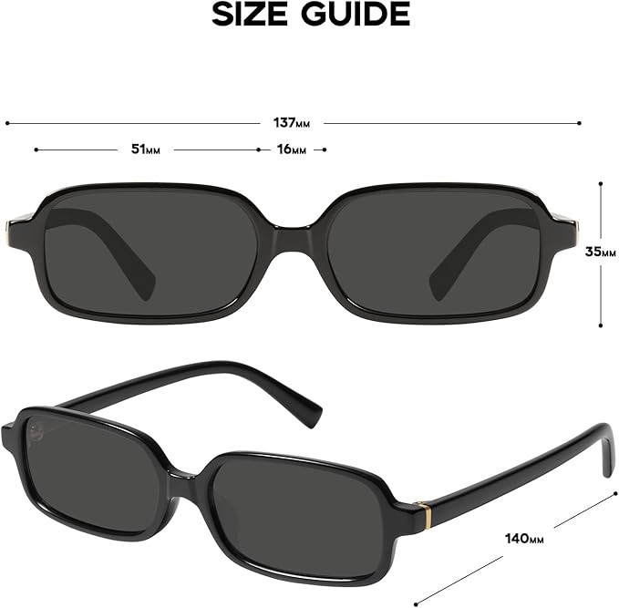 mosanana Trendy Rectangle Sunglasses for Women Retro 90s Style Small Narrow MS52479 | Amazon (US)