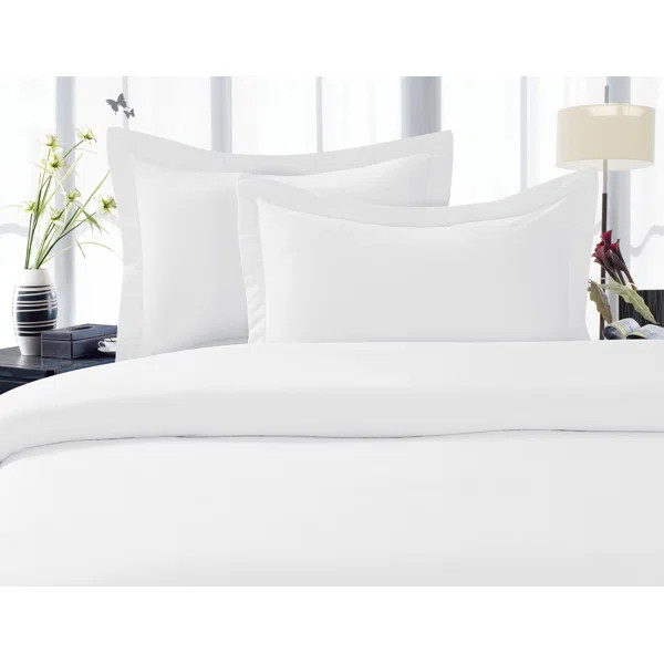 White Konnor Brushed Microfiber Pillow Sham (Set of 2) | Wayfair North America