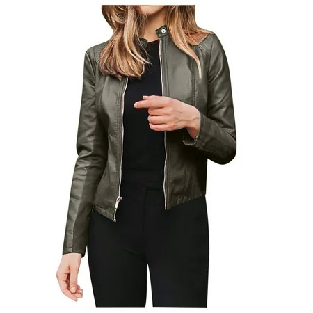 TZNBGO zip up jackets for women cropped motorcycle jacket waterproof sweater jacket loose fit women  | Walmart (US)