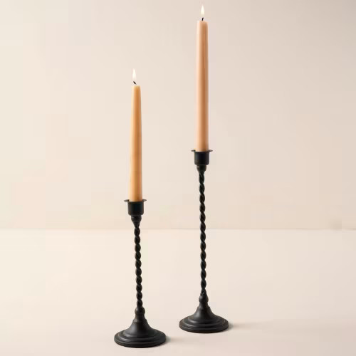 Black Metal Twisted Taper Holder | Magnolia