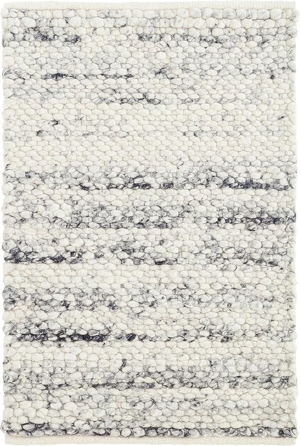 Dash and Albert Cobblestone Grey Handwoven Wool Rug, 8 X 10 Feet, Neutral Solid Pattern | Amazon (US)