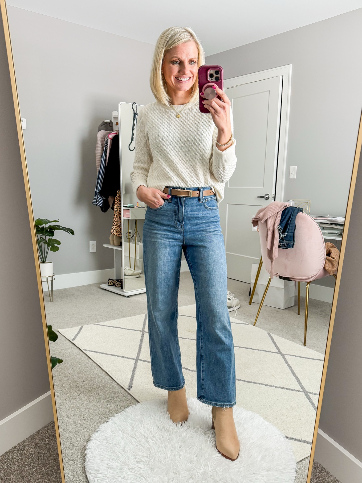 What I wore this weekend! 
Sweater- small (sold out in most sizes, linked similar)
Jeans- thrifted, linked similar styles to shop
Booties- fit TTS

#LTKStyleTip #LTKSeasonal #LTKFindsUnder100