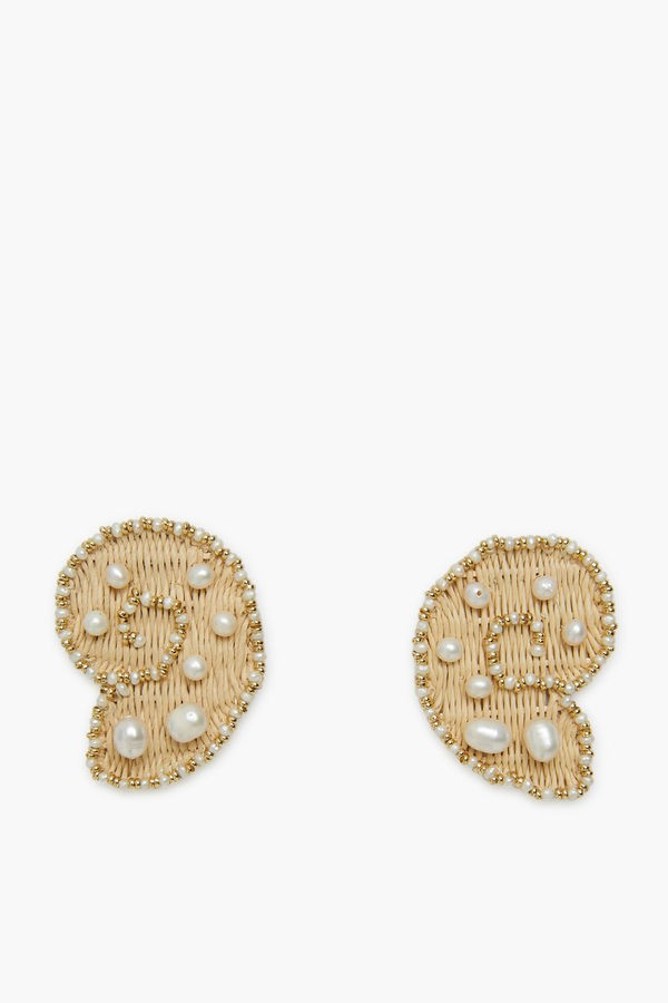 Raffia and Pearl Nautilus Earrings | Tuckernuck (US)