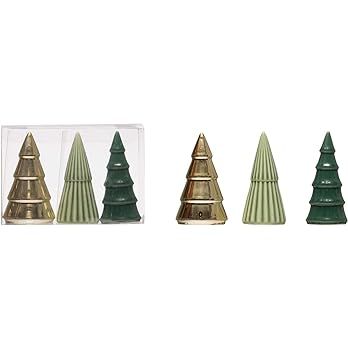 Amazon.com: Creative Co-Op Sage Green Golden Tree 5.5 x 4 Porcelain Decorative Tabletop Christmas... | Amazon (US)