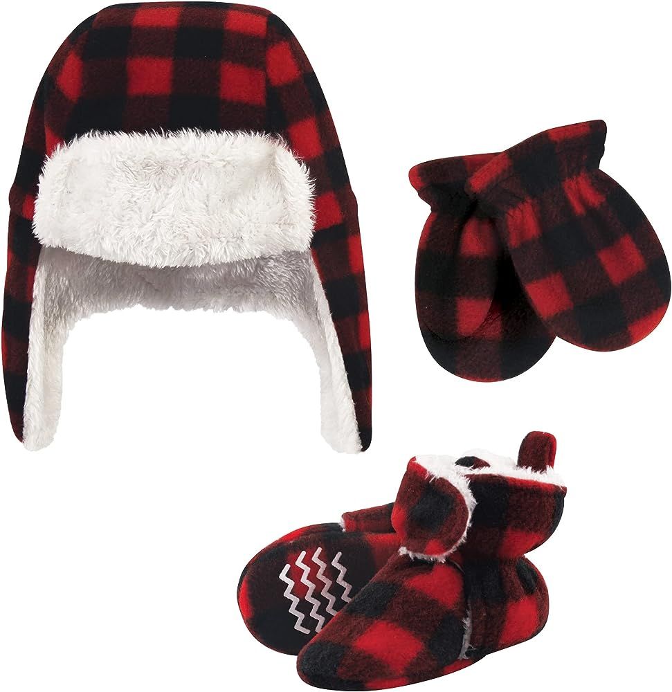 Hudson Baby Girls' Trapper Hat, Mitten and Bootie Set | Amazon (US)