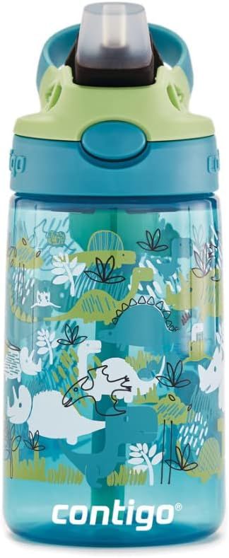 Aubrey Kids Cleanable Water Bottle with Silicone Straw and Spill-Proof Lid, Dishwasher Safe, 14oz... | Amazon (US)
