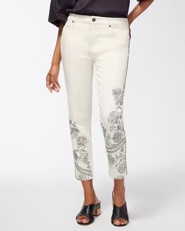 Girlfriend Embroidered Ankle Jeans | Chico's