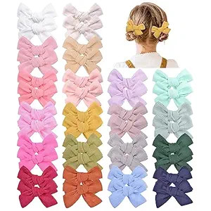 40 PCS 3 Inch Baby Girl Bows Fully Lined Non Slip for Infant Fine Baby Hair Bows Barrettes Access... | Amazon (US)
