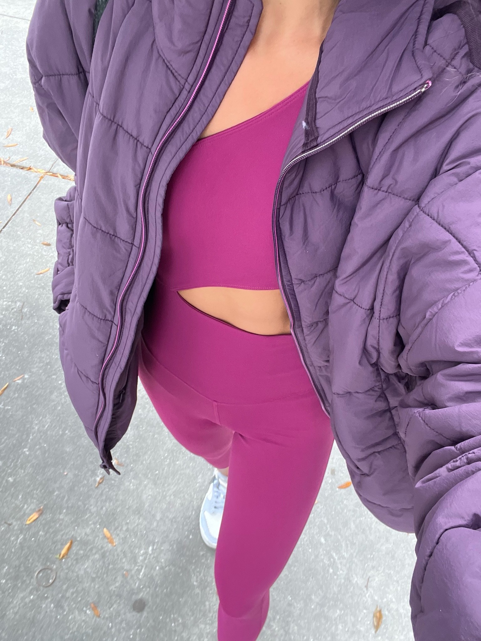 My current obsession - onesies! 
Obsessed with this cutout asymmetrical onesie and packable puffer jacket from Free People Movement🧘🏽‍♀️✨ #gift #giftforher #giftguide #onesie #workout 

#LTKfit #LTKstyletip #LTKHoliday