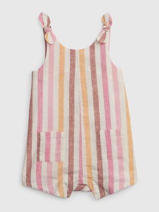 Baby Linen-Cotton Pocket Shorty One-Piece | Gap (US)