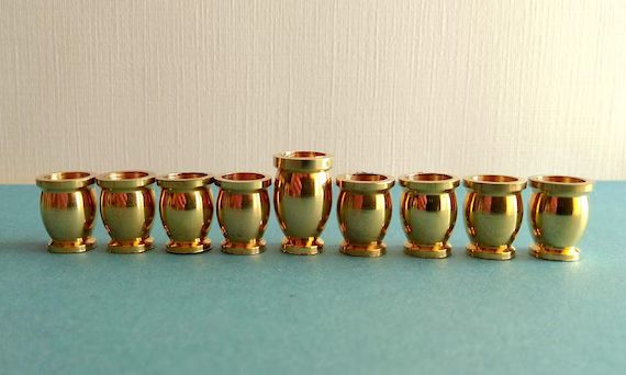 Set of 9 Brass Hanukkah Candle Cups With a Taller Shamash - Etsy | Etsy (US)