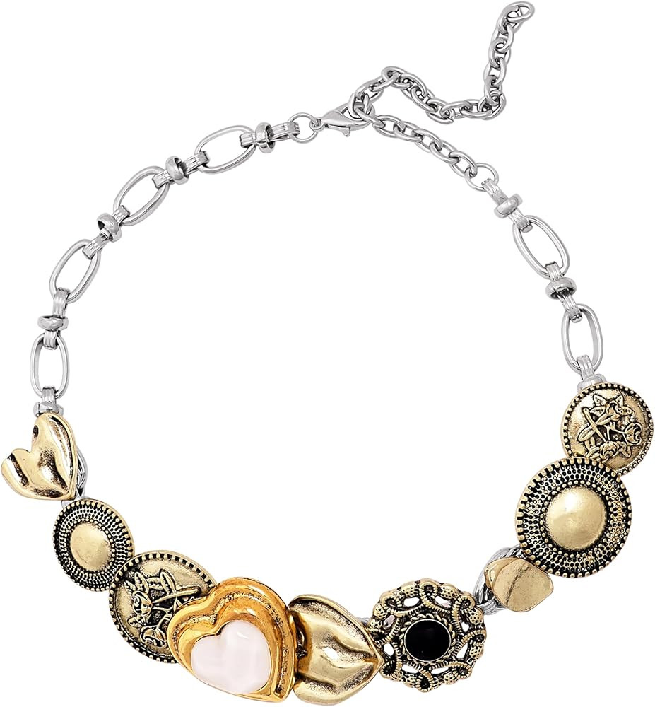 Byzantine Medieval Renaissance Bold Vintage Retro Chunky Costume Statement Pendant Choker Necklac... | Amazon (US)