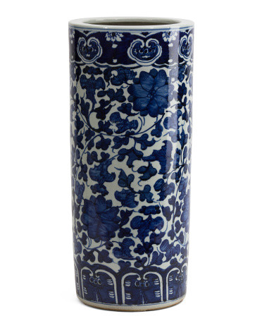 9x20 Porcelain Dynasty Vine Umbrella Stand Vase | TJ Maxx