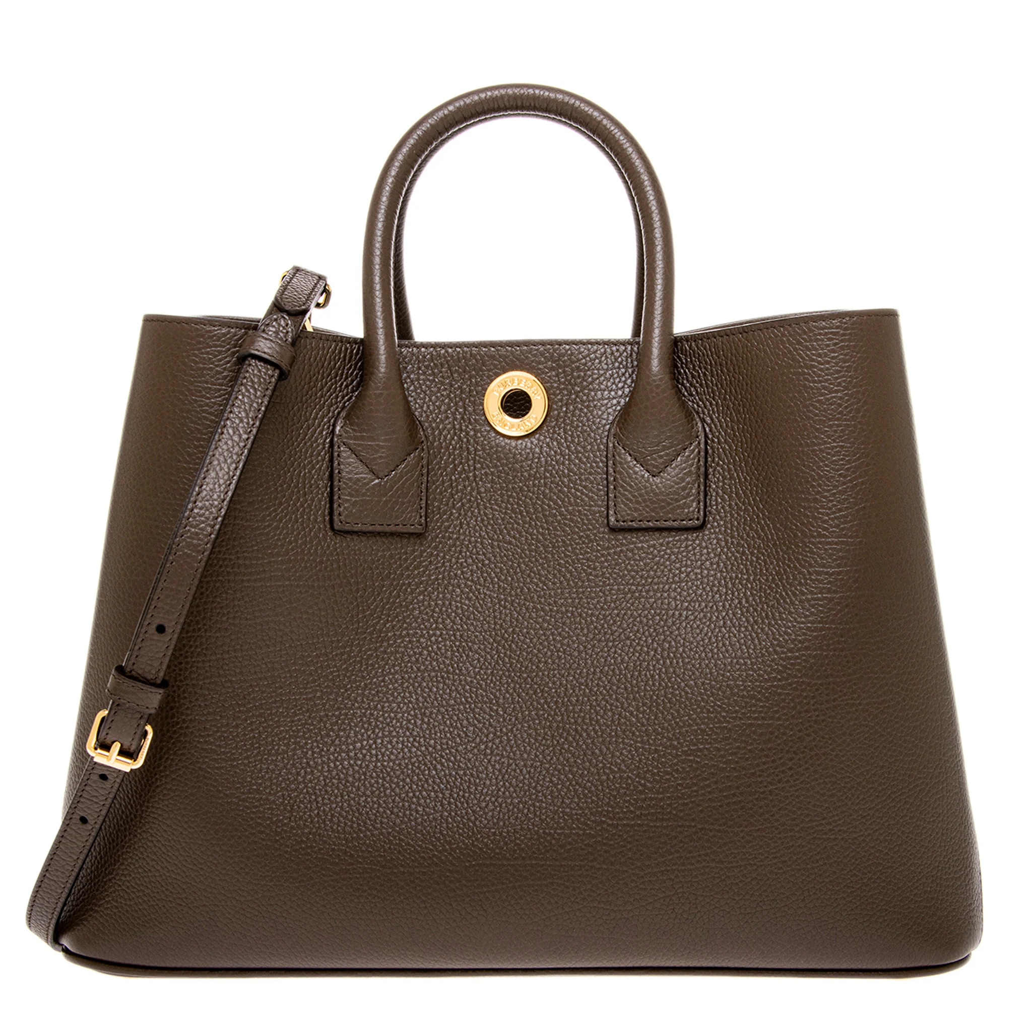 Burberry Medium Bermondsey House Check & Leather Top Handle Bag | Overstock