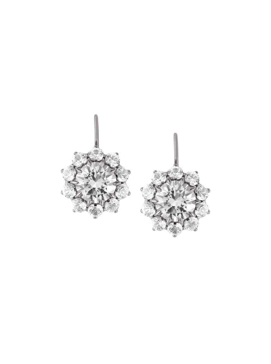 GWEN, LAB WHITE SAPPHIRE SILVER DROP EARRINGS | Dorsey