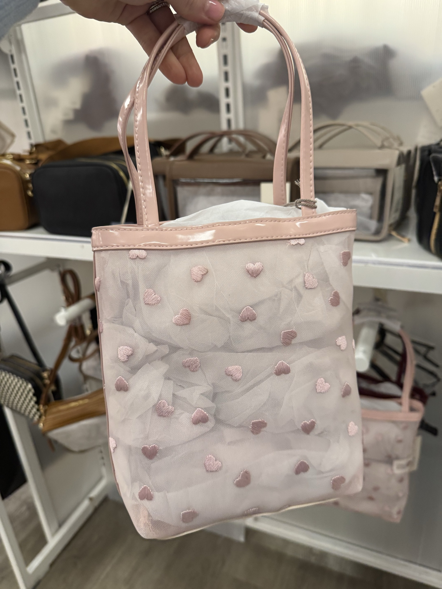 Cute mesh tote / purse with embroidered hearts ! Valentine’s Day gifts 

#LTKFindsUnder50 #LTKSeasonal