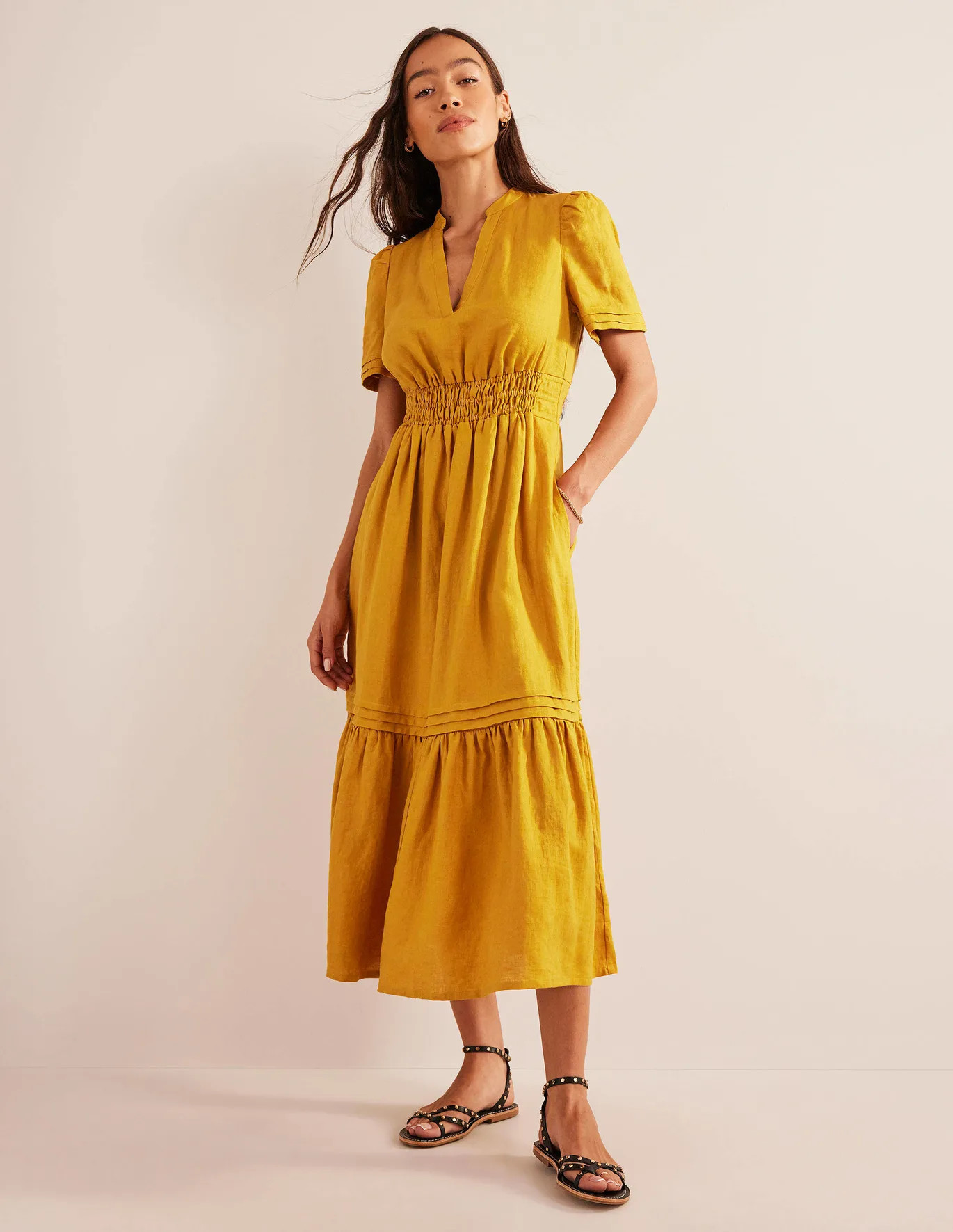 Pintuck Detail Midi Dress | Boden (US)