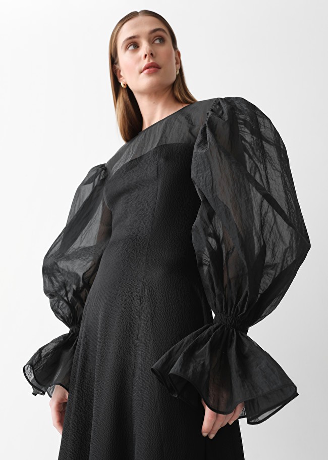 Organza Sleeve Silk Midi Dress | & Other Stories (EU + UK)
