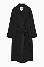 BELTED DOUBLE-FACED WOOL COAT - BLACK - COS | COS UK