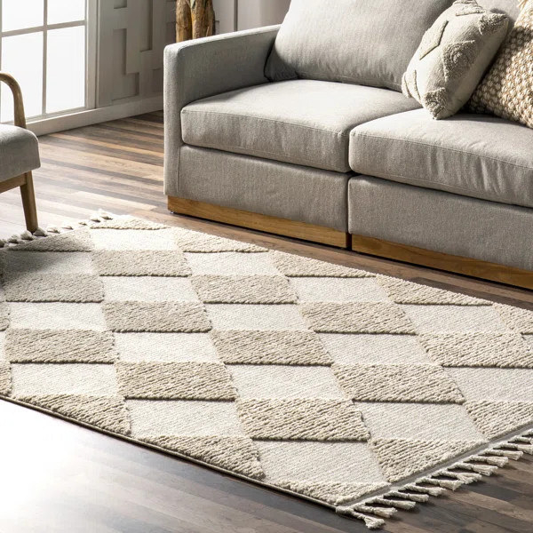 High/Low Diamond Tassel Area Rug | Wayfair North America