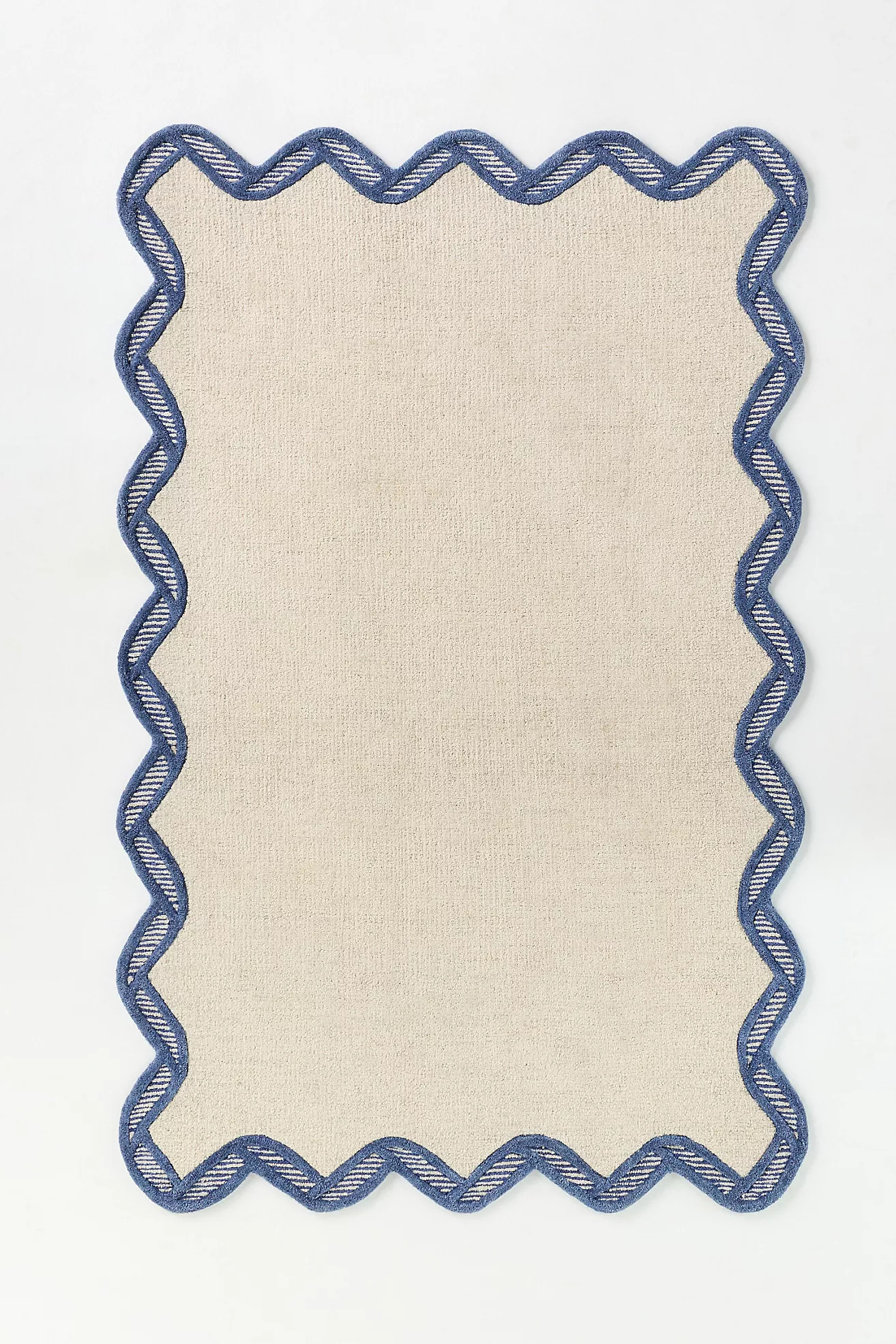 Hand Tufted 100% Wool Scalloped Border Rug | Anthropologie (US)