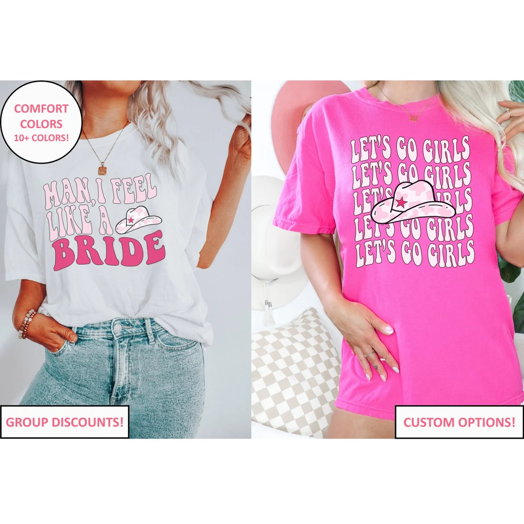 Cowgirl Bachelorette Party Comfort Colors Shirts, Nashville Bachelorette Party Shirts, Retro Bach... | Etsy (US)