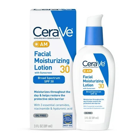 CeraVe AM Face Moisturizer with Broad Spectrum Protection, SPF 30,3 oz | Walmart (US)