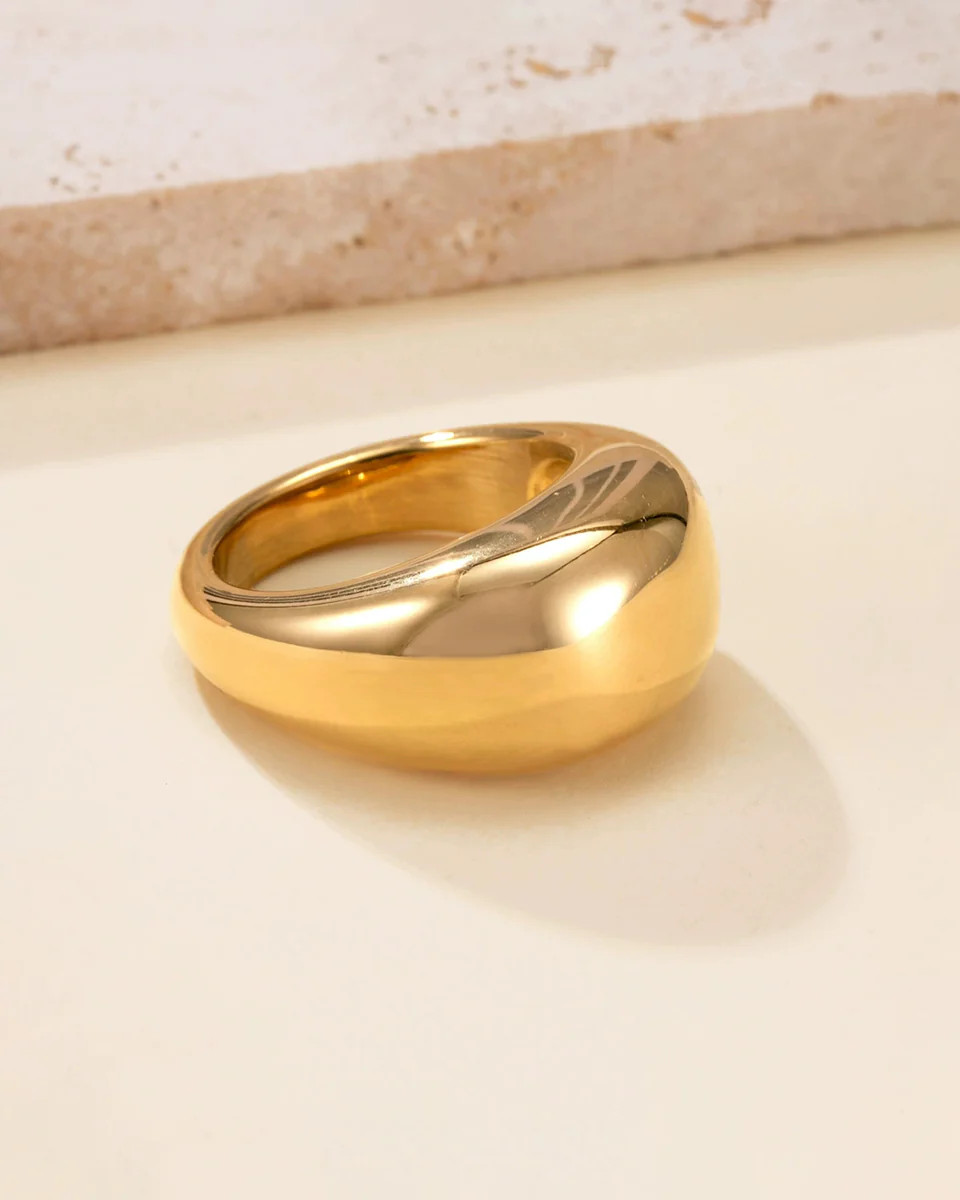 Gold Titanium Steel Ring | rihoas.com